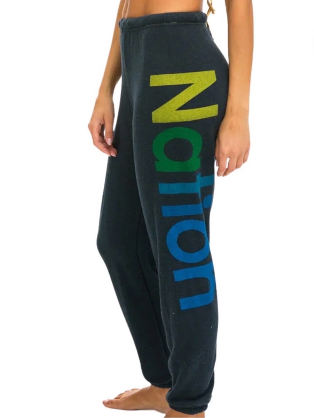 Aviator Nation Charcoal Joggers with Rainbow Logo Women’s XS - Picture 2 of 7
